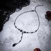 Goth Black Water Drop Crystal Chest Chain Necklace for Women Collares Vintage Sexy Link Choker Y2K Halloween Jewelry Accessories