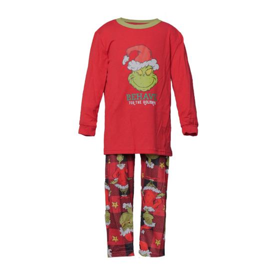 2Pcs/Set Christmas Family Pajamas Set Matching Xmas Sleepwear Family Holiday Sleepwear Set Cartoon Design Couple Outfit