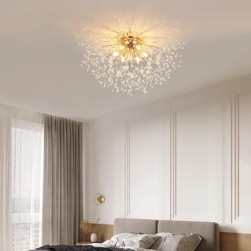 Modern Dandelion Crystal Beads Living RoomDining Room Bedroom, Ceiling Lighting Fixture Light Luxury Firefly G9LED Bulb