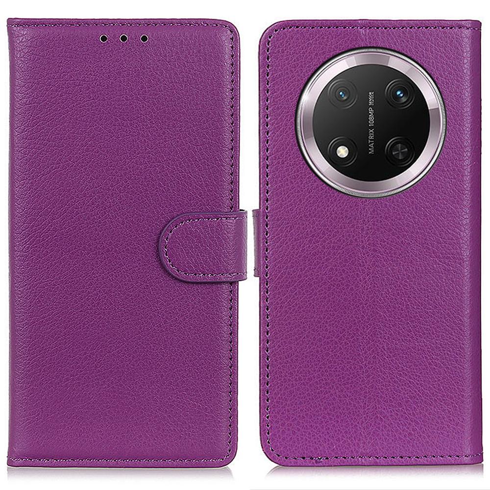 

Для Honor Magic7 Lite 5G/X9c 5G/X60 Pro 5G Чехол-кошелек Кожаный чехол для телефона с текстурой личи Purple