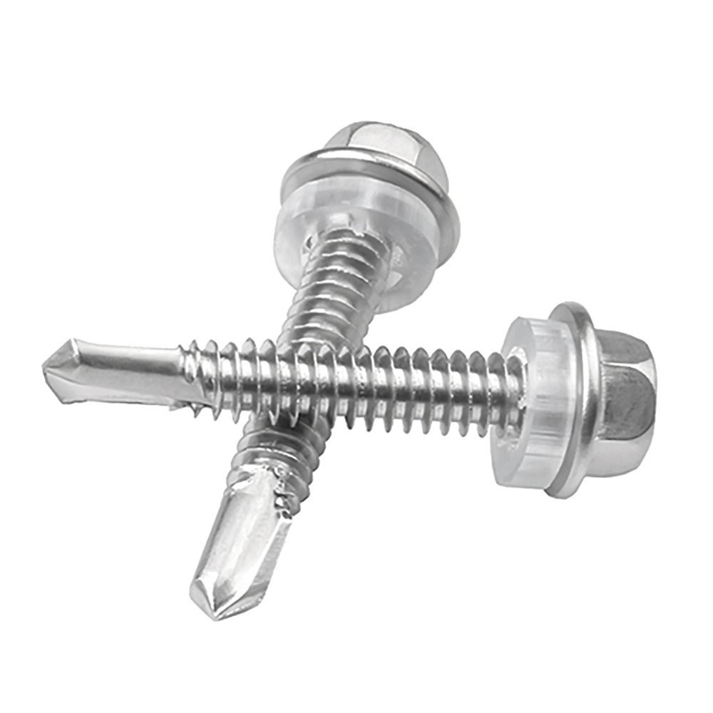 250Pcs Self-Tapping Screw Assortment Kit Outer Hexagon Drive Fully Threaded Self-drilling Screw High Quality 410 Stainless Steel