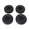 4PCS RC Tires 2.2in Black Rubber Simple Installation Wear Resistant RC Car Replacement with Plastic Rim for 12mm Hex RC Car