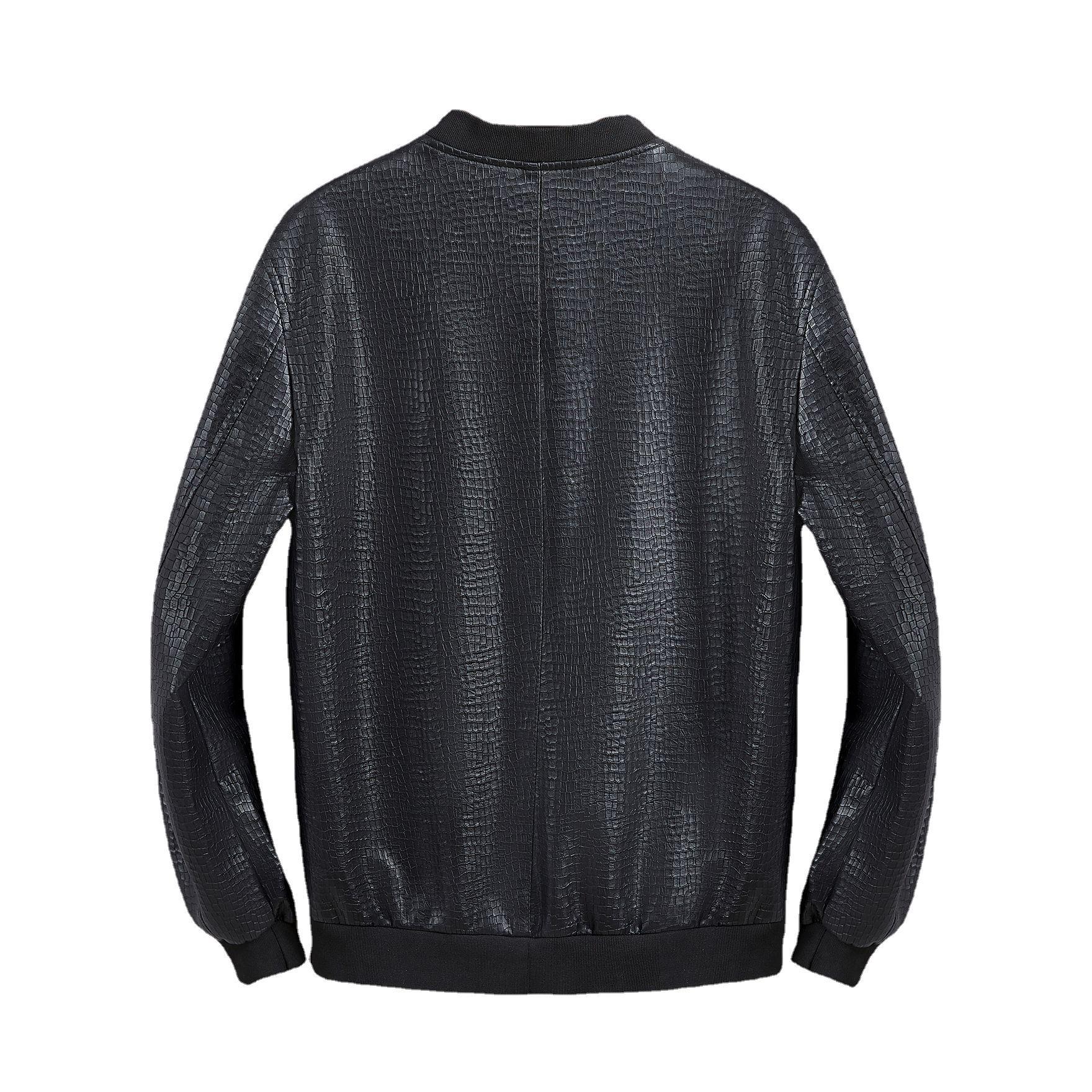 Весенне-осеннее тонкое кожаное мужское пальто из потрескавшейся кожи — фото 5