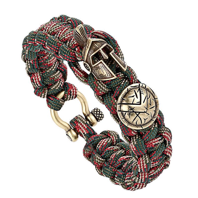 

2026 Wilderness European and American Wind Life-saving Seven-core Umbrella Rope Survival Bracelet Fashionable Retro Bracelet 21.5CM