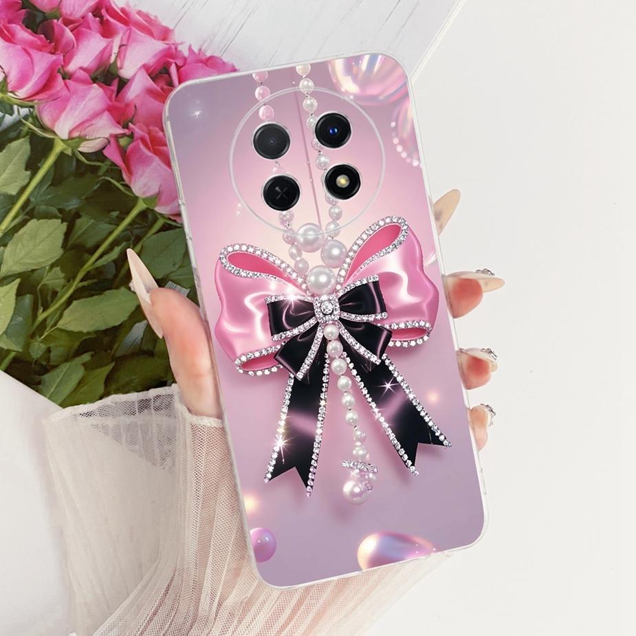For Huawei Nova Y91 Case STG-LX1 STG-LX2 Stylish Bow Flowers Painted Cover Soft Silicone Case For Huawei Nova Y91 NovaY91 Fundas