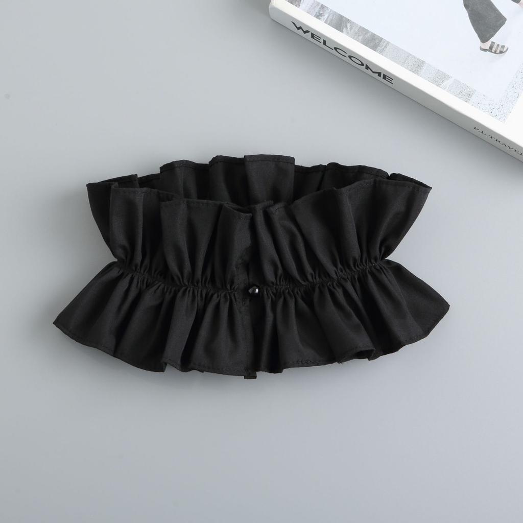 Women's Solid Colour Black White Vertical Cotton Fake Collar Ruffled Neck Collar Fashion Lace False Collar Four Seasons
