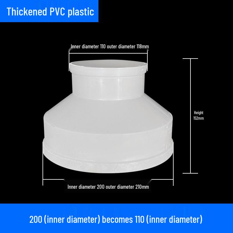 Air System Duct Fan Adapter: Large to Small Soft PVC Connection, 100 to 75