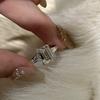 "Sugar Cube" French Cold Wind Princess Square Diamond Zircon Ring Light Luxury Niche High Sense Versatile Fashion Ring