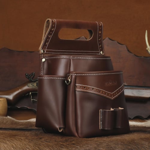 TOURBON Leather Waist Bag, Tool Bag, Work Bag, Shell Pouch, Airsoft