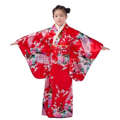 Japanese Baby Girl Kimono Children Vintage Yukata Kids Girl Cospaly Costume Traditional Costume Female Role-playing Performance