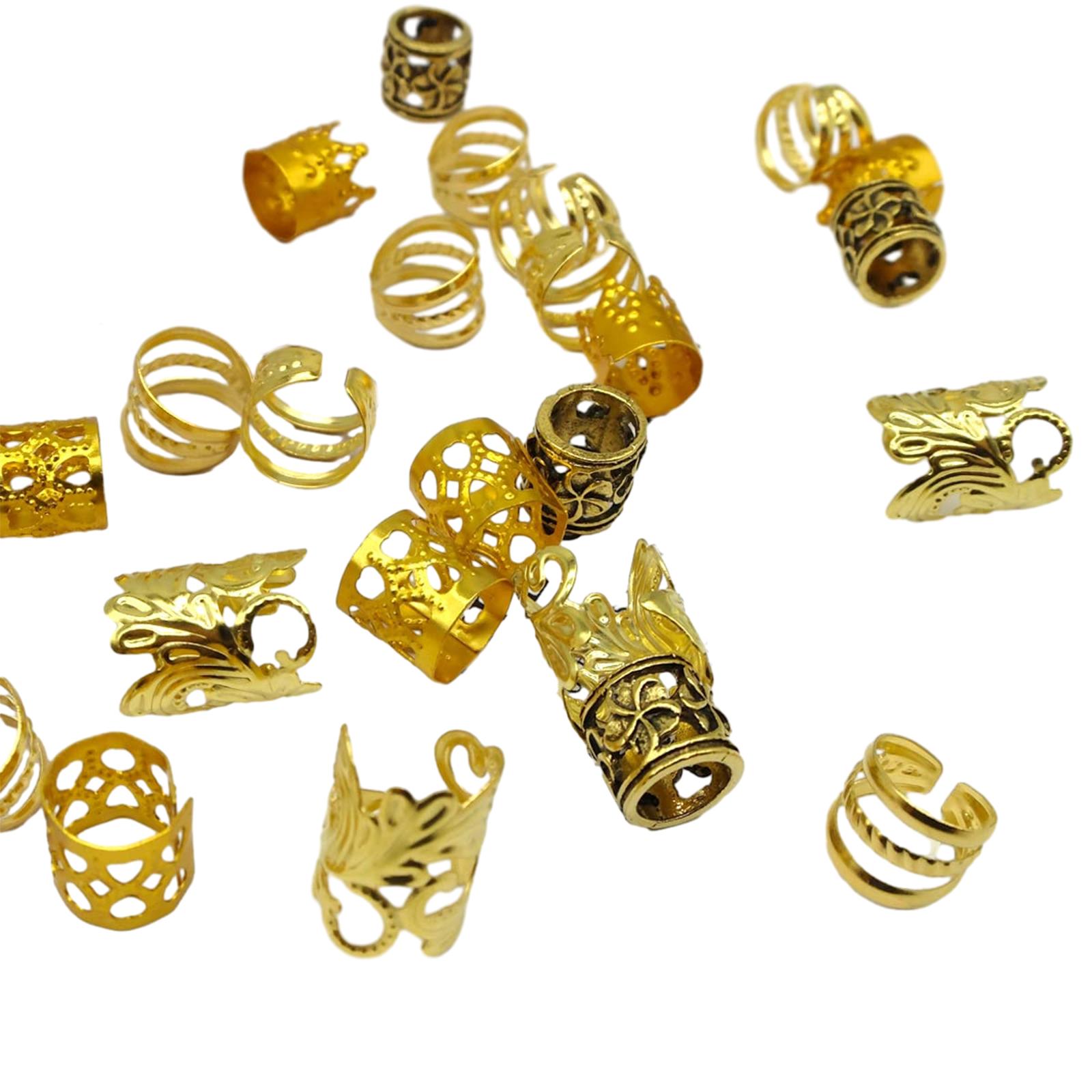 

100 Pcs Dreadlock Bead Hair Beads Loose Coil Hair Jewelry For Braid Braid Clip Hair Rings Hair Clip Braid Rings золотой