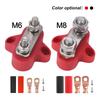 5/16" 48V Positive & Negative Ground Red Black Power Distribution Terminal Block FOR Truck Car RV Boat M6 M8 Dual Terminal Studs