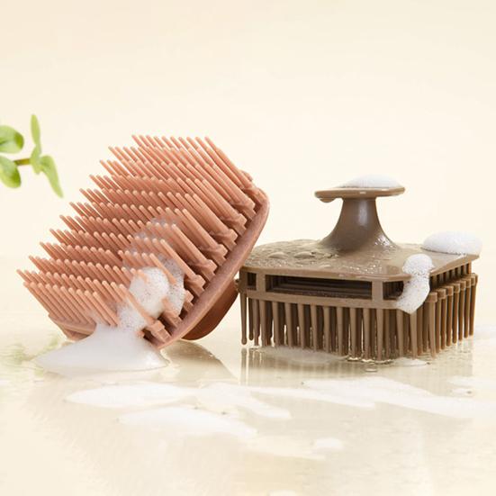 Yousheng Square Hair Scalp Massage Brush with Finger Strap Anti-Slip Hair Washing Scrubber for Deep Cleaning Exfoliating Relaxing Shower Shampoo Brush