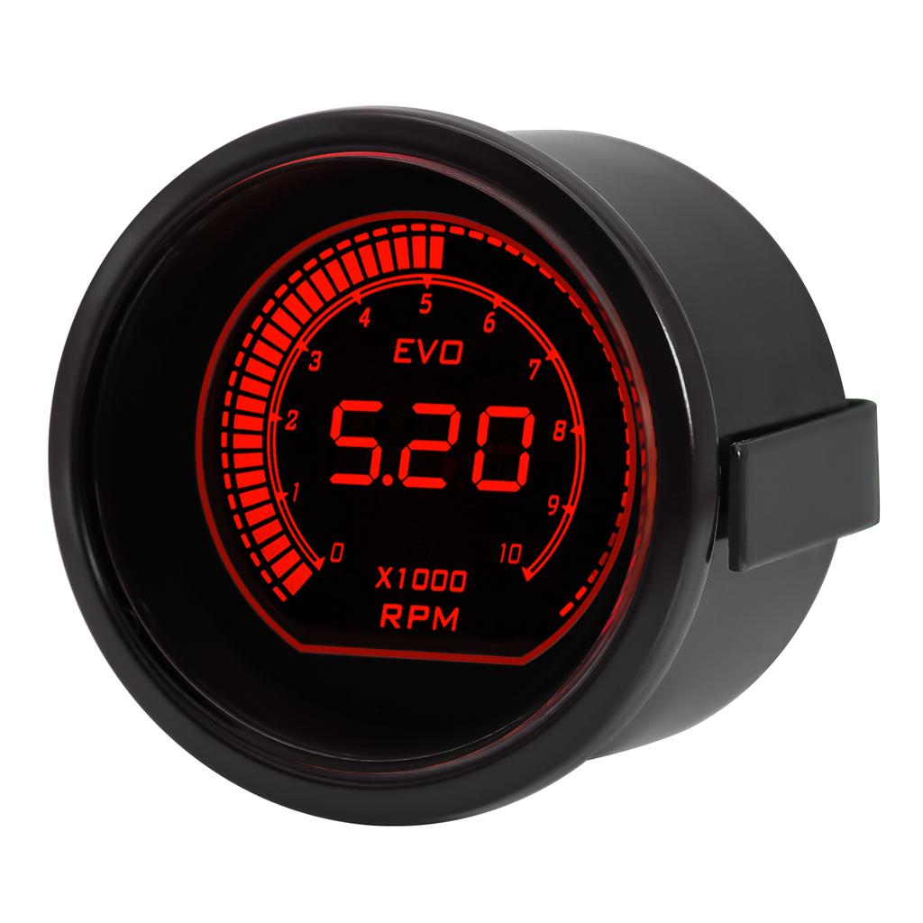2" 52mm Tachometer Voltage Water Temp Oil Temp Oil Press Boost Vacuum Air Fuel Ratio Exhaust Temp LED Digital Display Red Blue