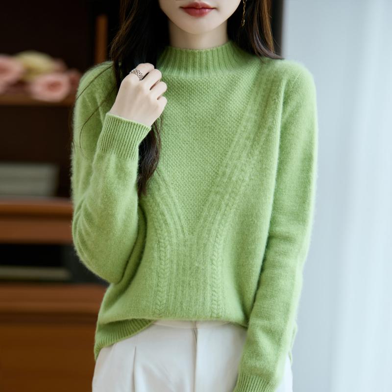 Dámský kašmírový svetr Kašmír Qinghe 30% kašmír 70% vlna podzimní a zimní pulovr hřejivý a módní