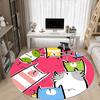 1pc Cat Family Office Round Area Rug, Indoor Mat Suitable ForOffice, Under Office Chairs Bedroom Living Room Home Decor, Room Deco 112