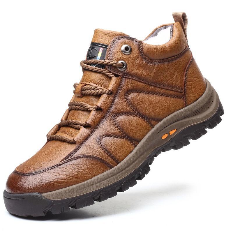 Mingfu men's cotton shoes high-top thickened warm and non-slip high-tube men's cotton shoes winter wear-resistant thick-soled men's casual cotton shoe