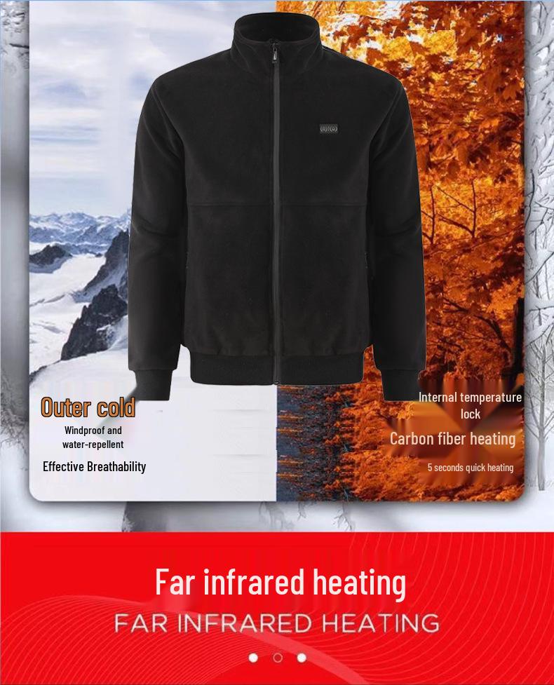 Unisex Polar Fleece Electric Heated Jacket: Intelligent, Constant Temperature for Cross-Border Use