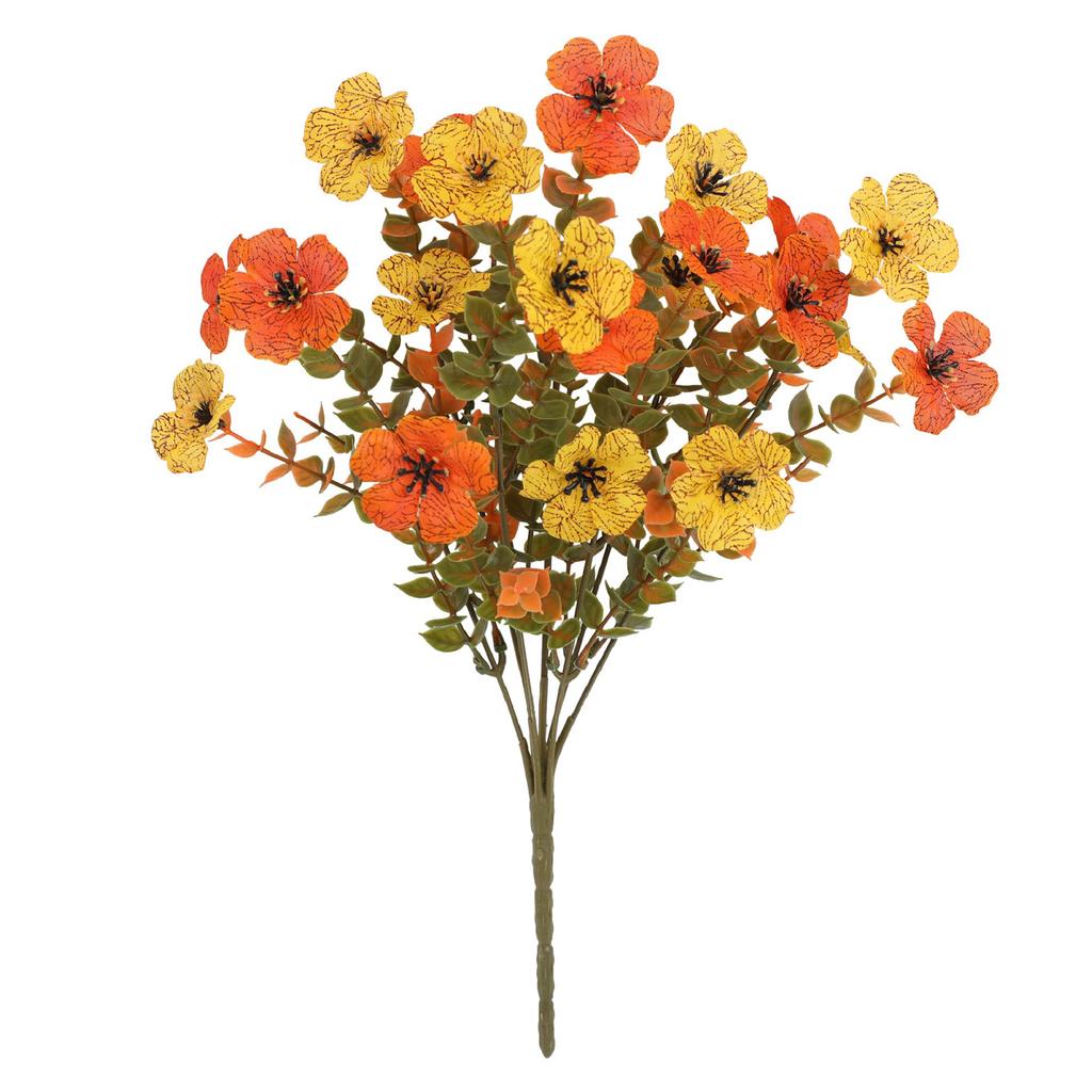 5 Bundles Plastic Fake Fall Artificial Flowers UV Resistant Fake Plastic Flowers Faux Plastic Flowers for Home Party Outdoor