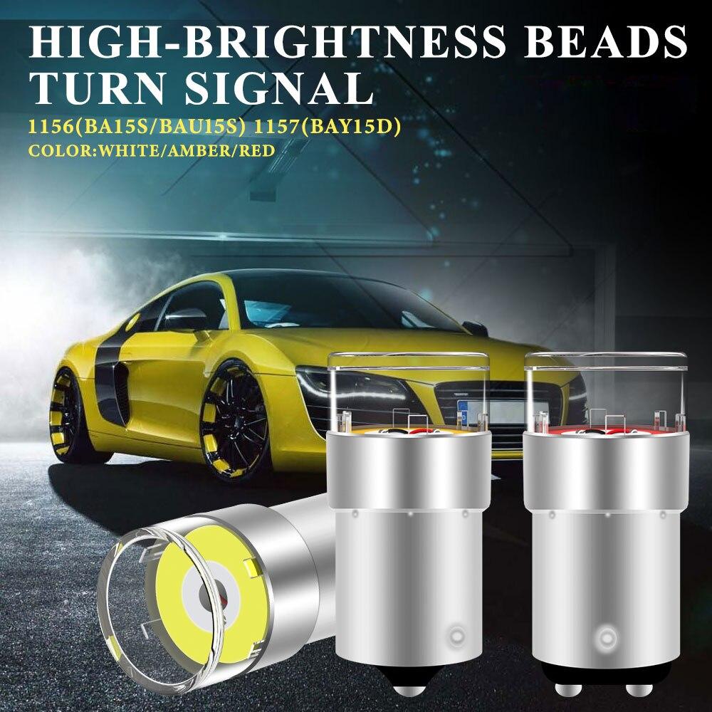 2PCS 1156 BA15S 1157 PY21W BAY15D LED Bulbs COB 1SMD Canbus Led Car Signal Lights Auto Parking Light 12v DRL Universal