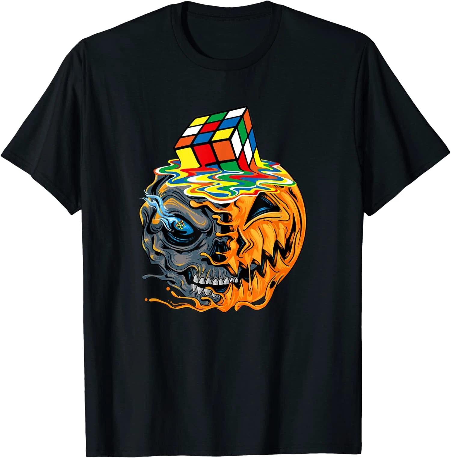 Men s and Women s T-shirts NEW LIMITED Melting Cube Funny Skull Cool Design Great Gift Idea T-Shirt S-3XL XL