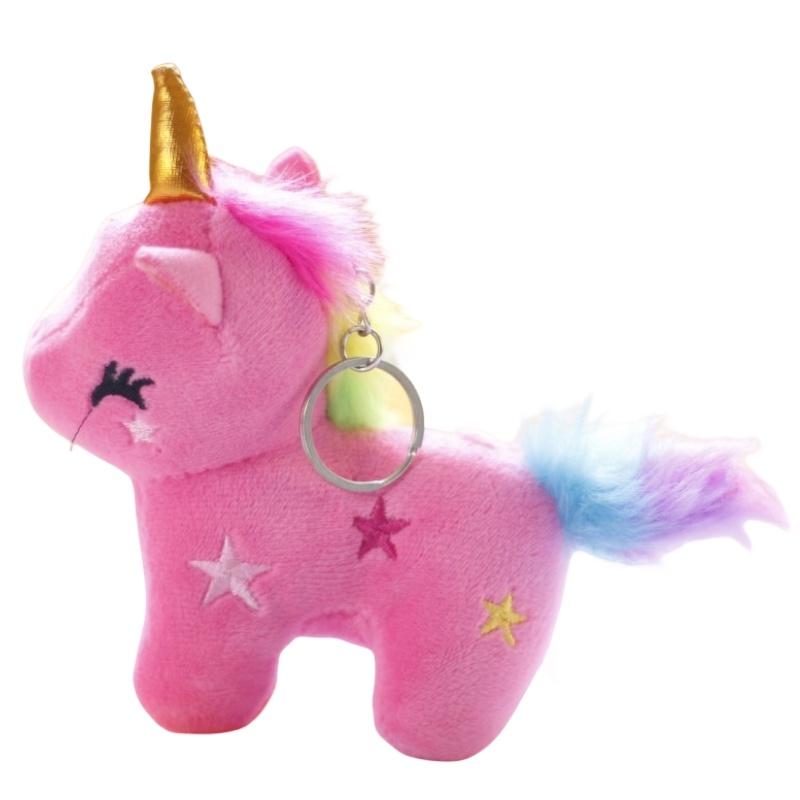 Adorable Rainbow Unicorn Plush Keychain Wholesale Pony Doll Pendant For Girls' Backpacks