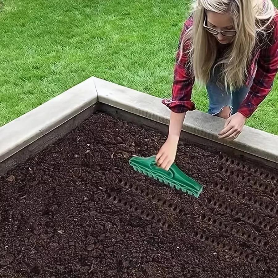 Narzędzie do siewu nasion - Narzędzie do wiercenia/rozmieszczania dołków w glebie dla terenów rolniczych i warzyw ogrodowych, Plastikowa grabka, Bezprzewodowe