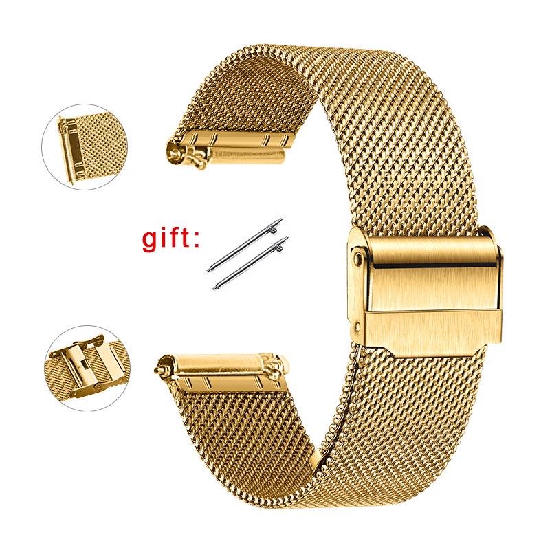 Correa de Malla de Acero Inoxidable para Relojes Inteligentes Apple, Huawei y Samsung con Cierre de Seguridad Doble.