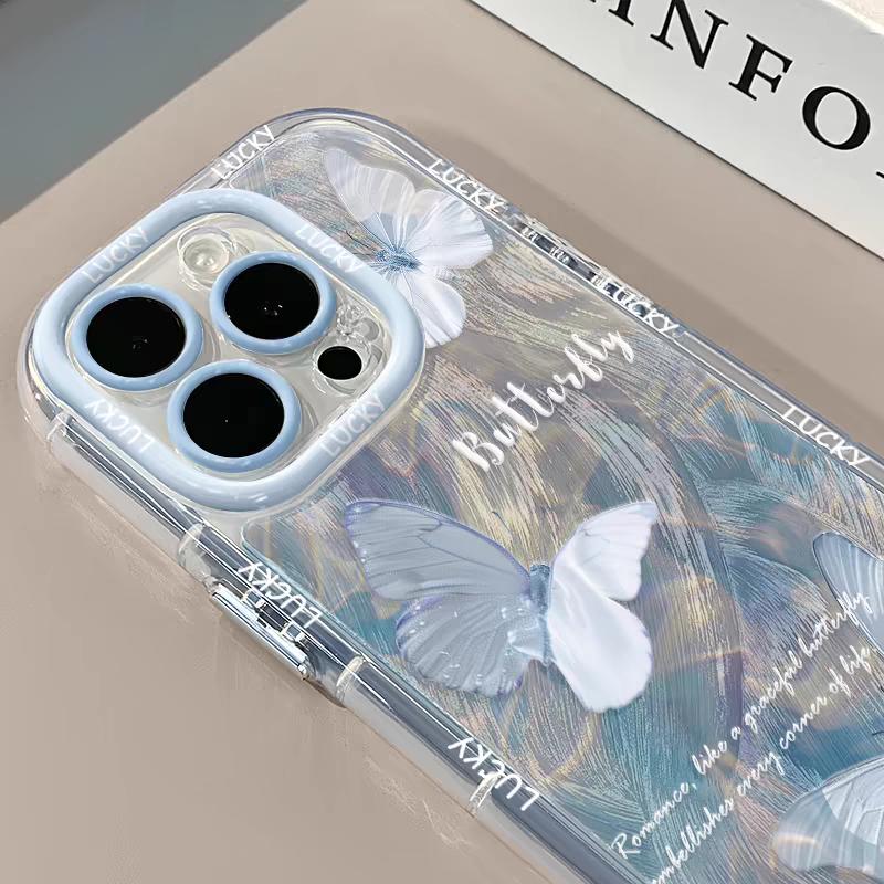 Butterfly Phone Case For iPhone 15 Funda iPhone 11 13 14 12 16 Pro Max XR X Xs 7 8 Plus 6 SE 15pro 13pro Silicone Soft TPU Cover