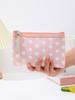 Classic Polka Dot Makeup Bag: Small Zipper Pouch & Key Holder