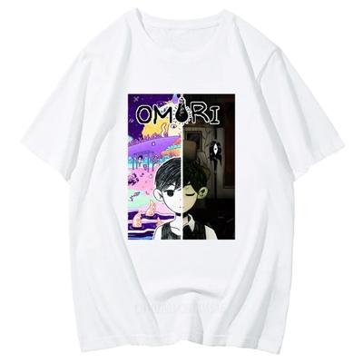Game Omori T-shirt Sunny and Cat Cartoon Graphic Tshirt Short Sleeve Harajuku Fashion Tee-shirt Mens Streetwear Cotton Tees