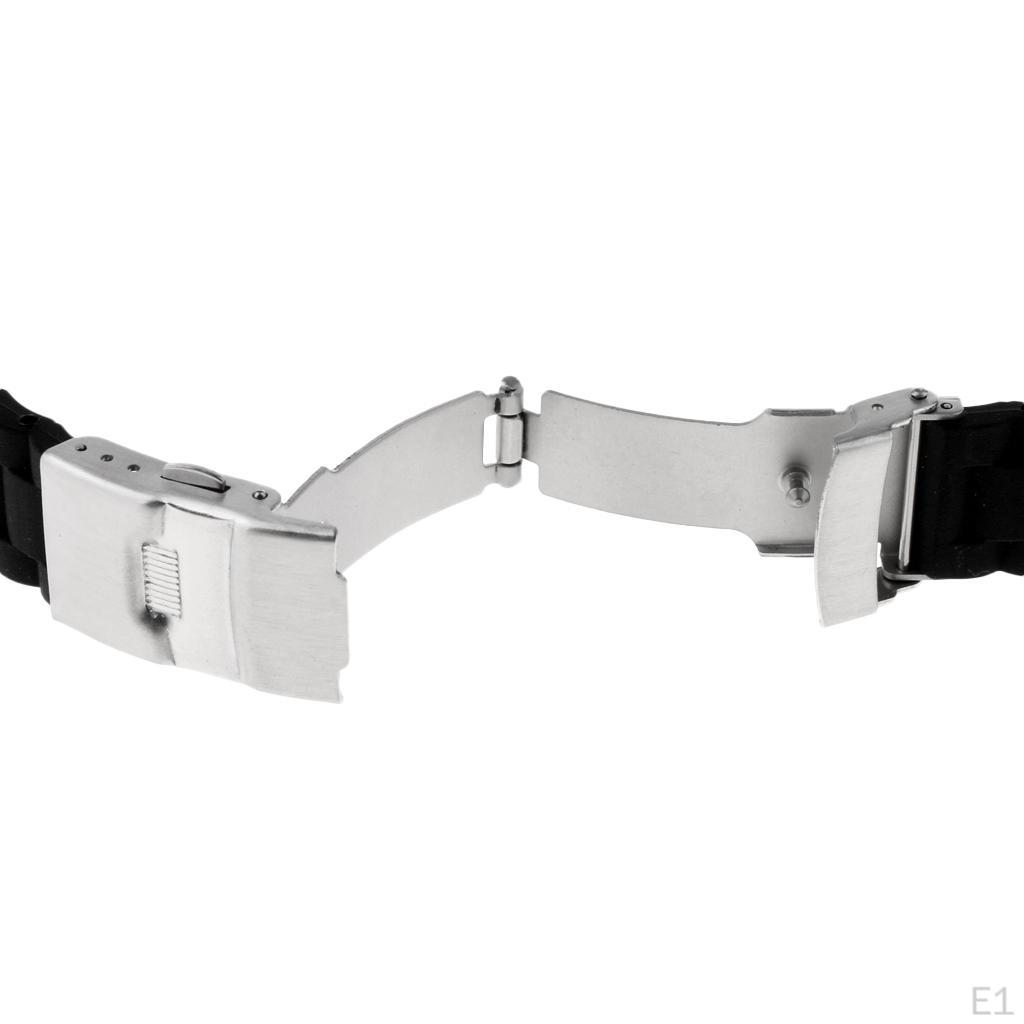 Waterproof Silicone Watch Strap with Stainless Steel Folded Buckle Multi-Colors