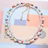 Bohemian Handmade Pearl Multi-Layer Necklace, Simple And Creative Exaggerated Color Rice Bead Pendant Women'S Jewelry