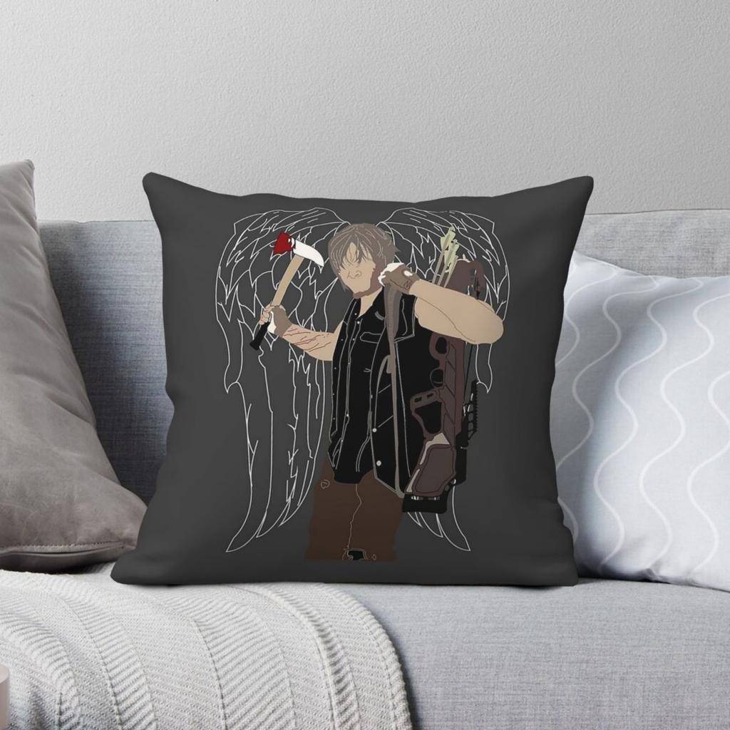 Walking Dead Daryl Dixon Pillowcase Polyester Linen Velvet Creative Zip Decorative Throw Pillow Case Bed Cushion Case