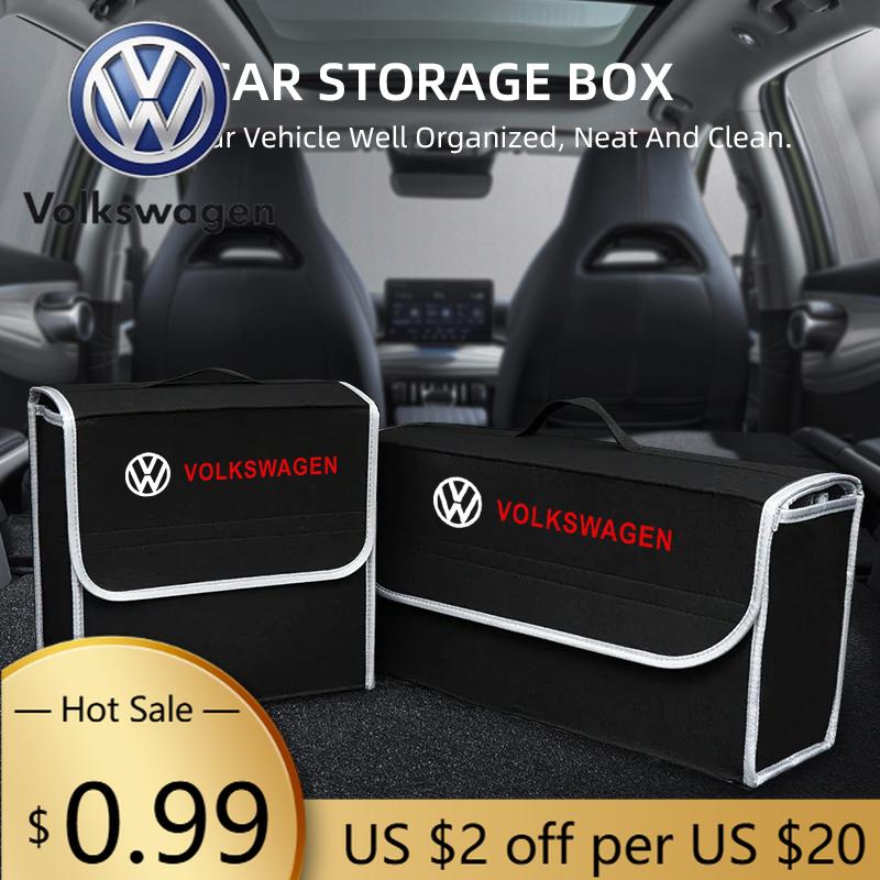 For VOLKSWAGEN VW Car Felt Storage Bag Folding Organizer Box Trunk Tool Case Car Organizer Bag For Volkswagen VW GOLF Polo CC Ti
