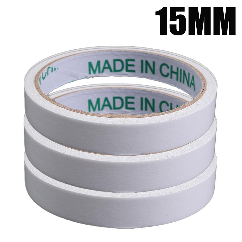 10-1Rolls Double Sided Tape Ultra-thin White Strong Sticky Tapes Stickers Super Adhesive Tape Strips for Home Office Supplies