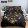 Butterfly Duvet Cover Set Colorful Butterfly Heart Shape Comforter Cover Spring Fresh Style Animal Polyester Bedding Set Girls