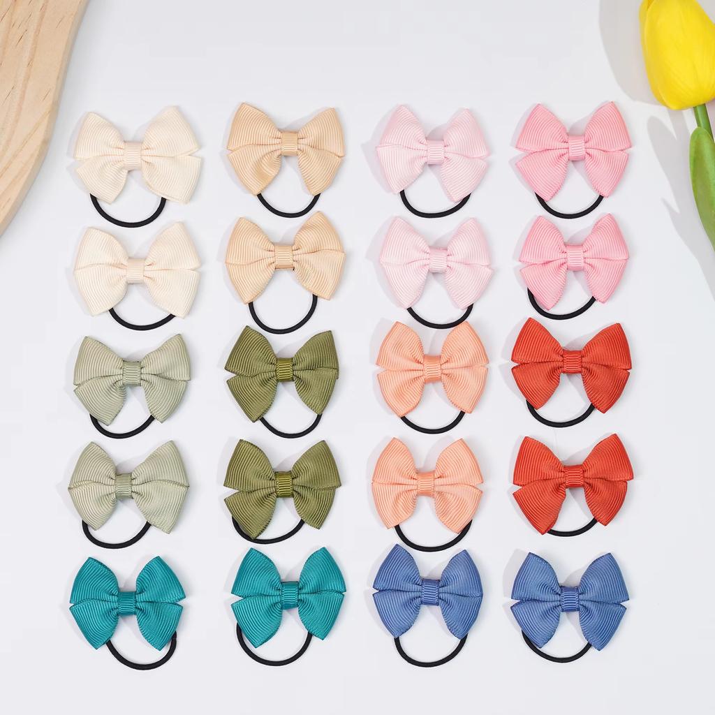 20/40/50 Pcs 2" Grosgrain Ribbon Pigtail Hair Bows Elastic Hair Ties Hair Bands Holders Hair Accessories for Baby Girls Infants