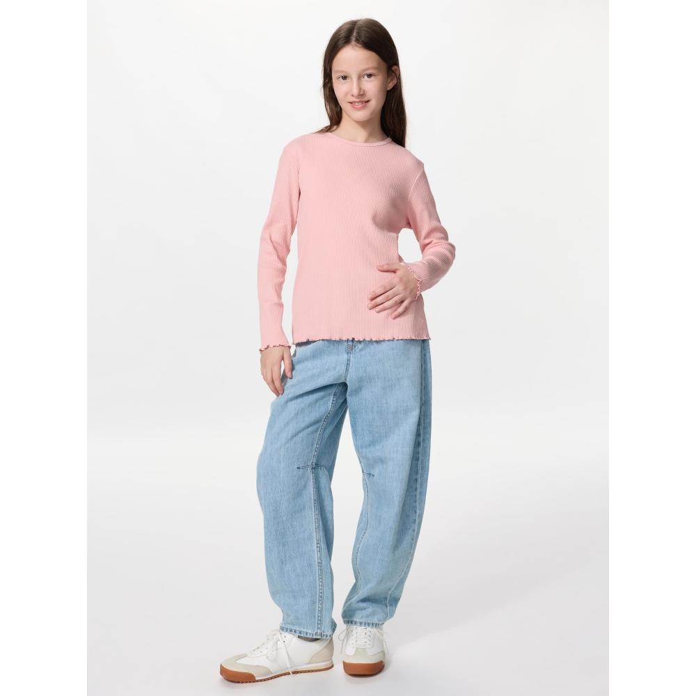 Uniqlo Japan Girls Ribbed Crew Neck T shirT
