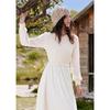 Betu Women's Elegant Twisted Rope Brushed Lace Long Sleeve Dress