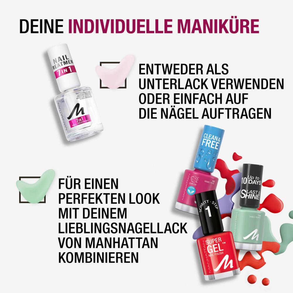 Manhattan Base Top Coat Nail Treatment 7in1 Multi Benefit 12ml