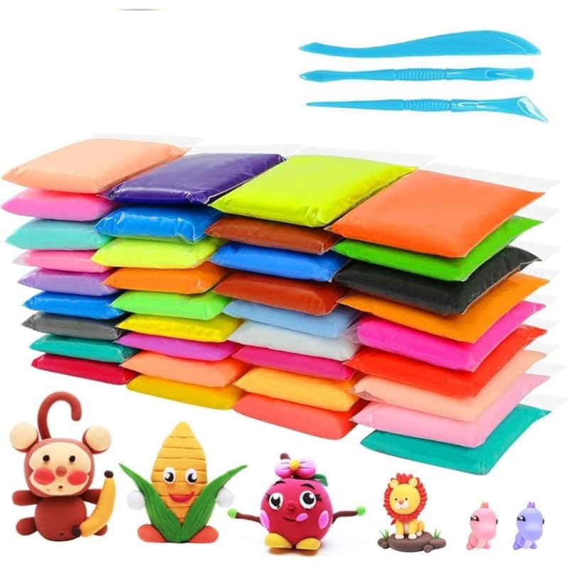 Eclet (Pack Of 12) Air Dry Clay, Colorful Children Soft Clay, Creative Art Crafts, Gifts For Kids-Multi Color. Non-Toxic