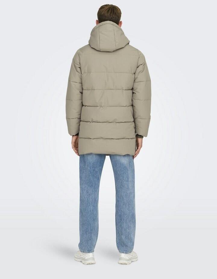 Winter Jacket Only & Sons Onscarl Life Long Quilted Coat Otw Noos (22020156) Desert Taupe