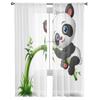Niedliche Baby-Panda-Baum-Bambus-Gardinen für Schlafzimmer, Wohnzimmer, Tüll-Vorhänge für Küche, Fenster, Voile-Vorhänge