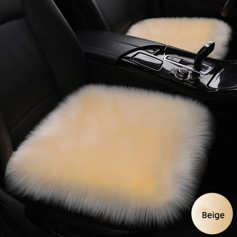 Car Accessories Long Plush Car Seat Cover Automotive Interior Warm Car Seat Cushion Washable Thick Square Cushion Car