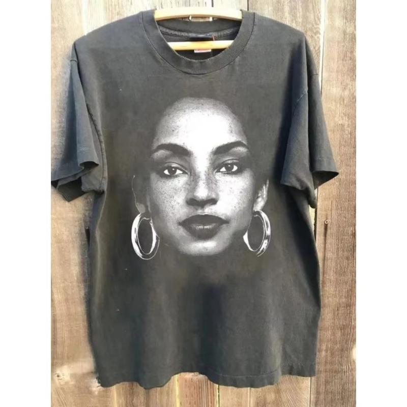 Casual Loose Streetwear Sports Top Vintagehip Popular Tshirt Sade Album Basic Y2k Pattern Printed Tshirt