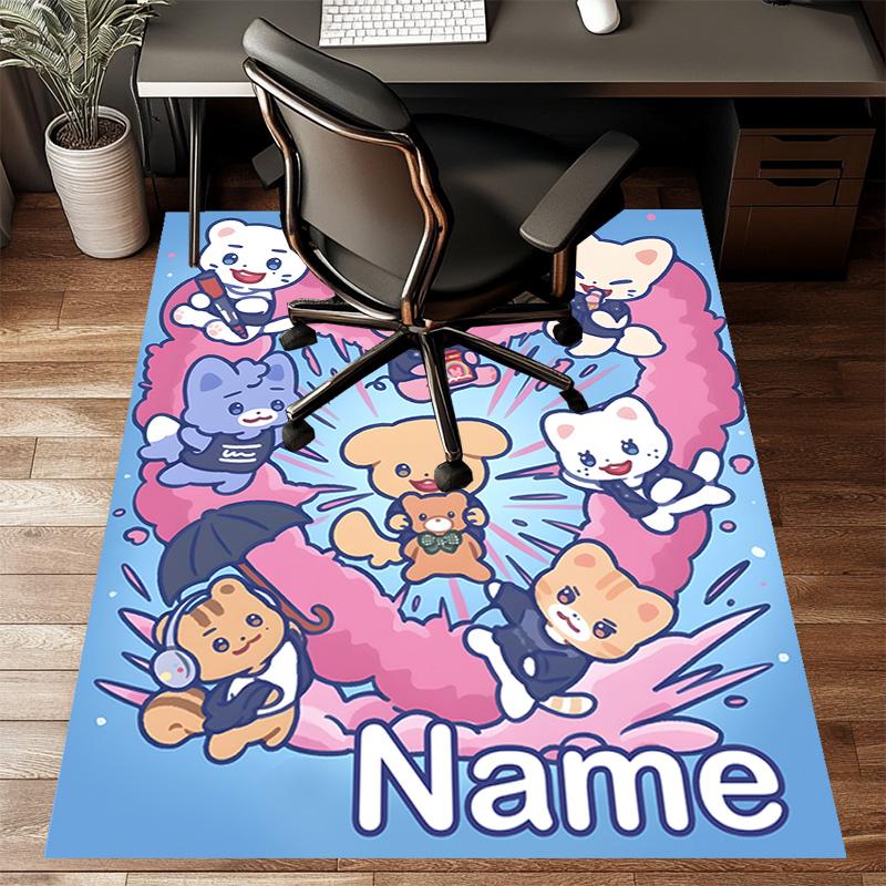 Custom Kpop Team Mat Personalized Name, Polyester Washable Indoor Entryway Rug, Gift for Christmas, Easter, Thanksgiving Day
