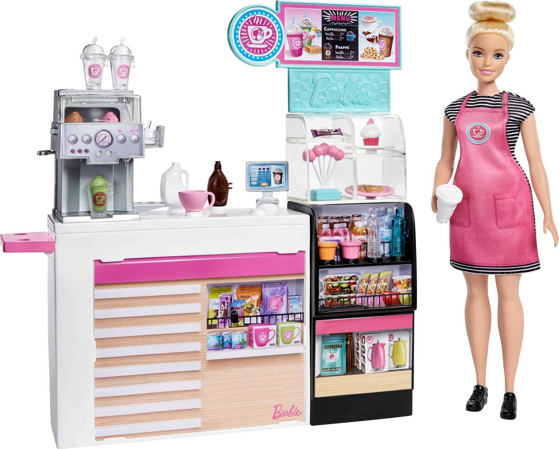 

Barbie Coffee Shop Doll doll and accessory for ages 3 and up Dress-Up (with set) (GMW03)