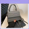 Stone Pattern Pu Handbag With Shoulder Strap For Daily Street Style Women