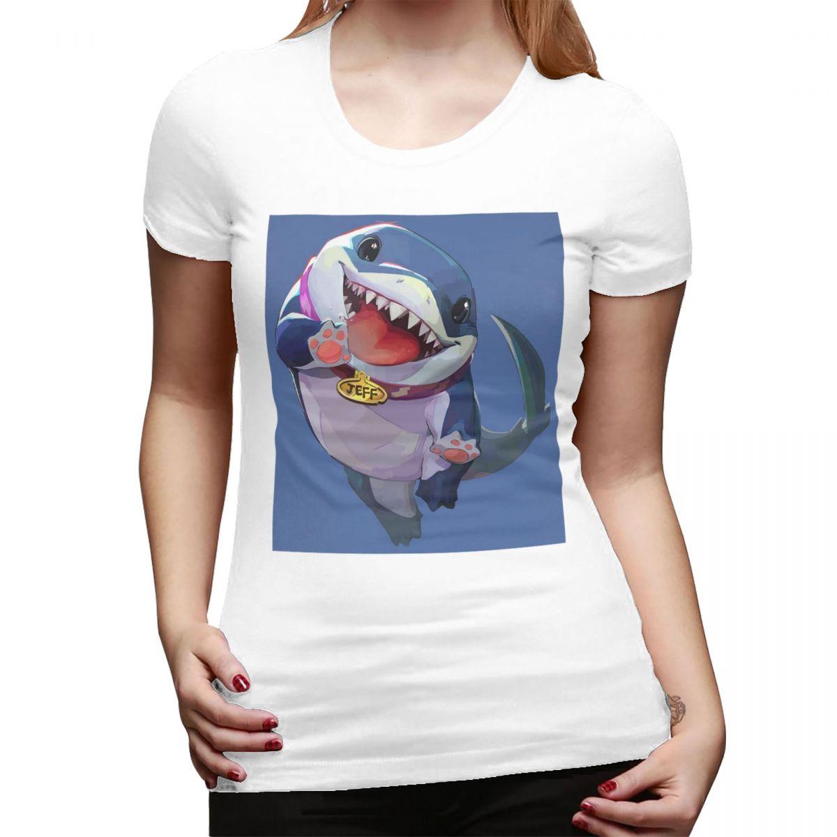 

Jeff The Land Shark TShirt for Women Round Neck Streetwear T Shirts Womens Short Sleeve Summer Clothes Tops S